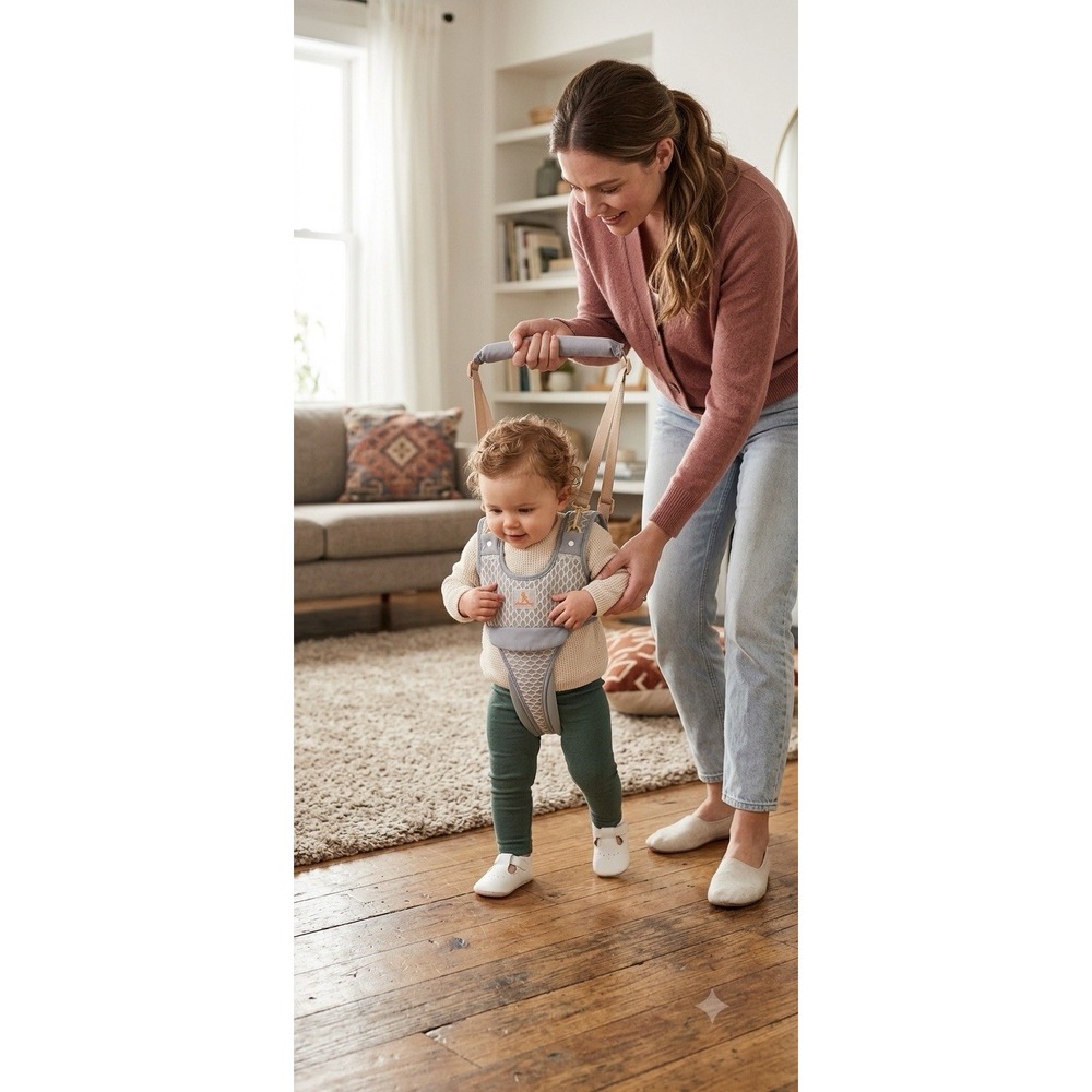 The HAPPY WALK Baby Walking Harness Saves your back! Walk with your baby!